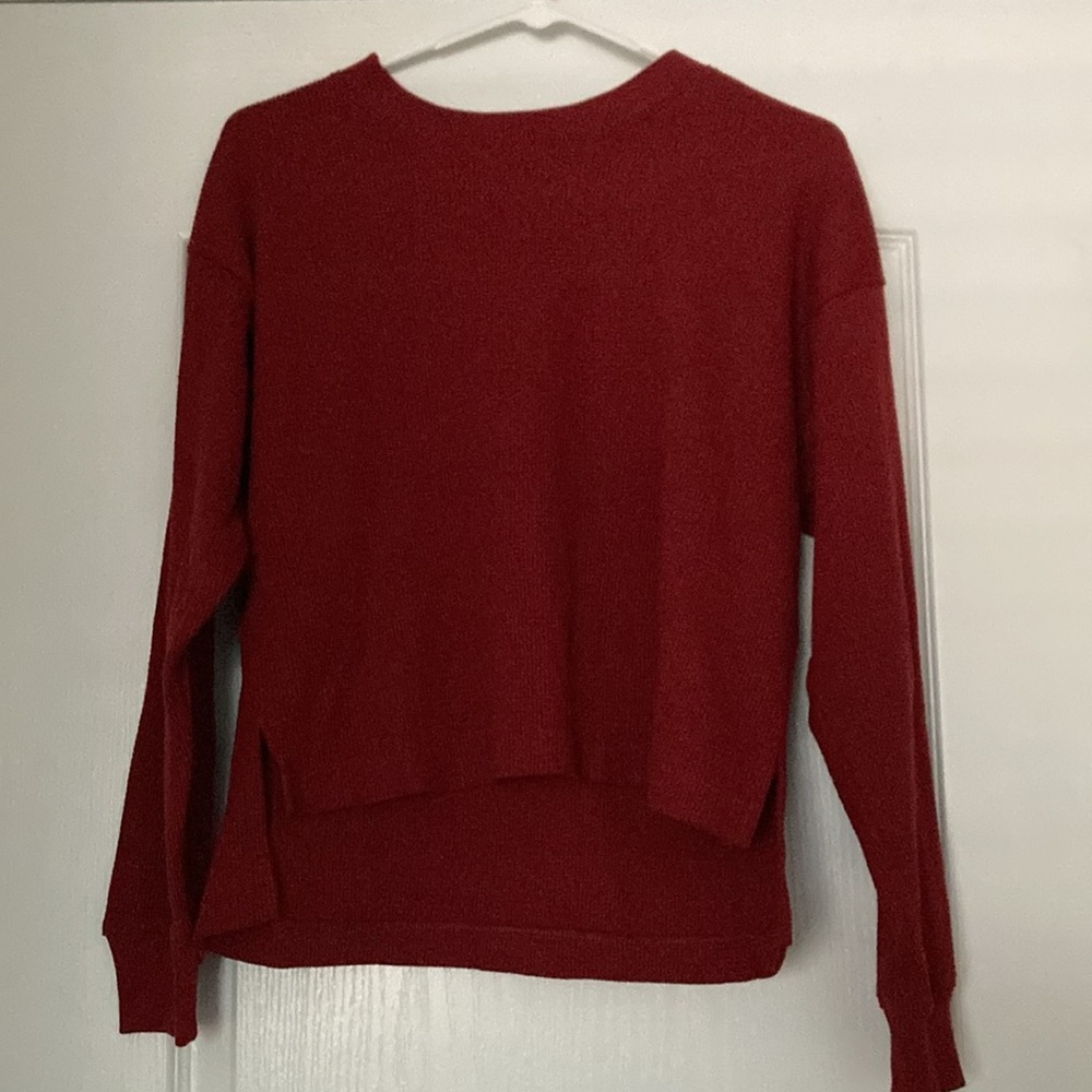Forever 21 Burgundy Waffle Knit Top